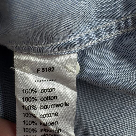 Lacoste Mens Short Sleeve Button Shirt Size 46/18/XL 100% Cotton Light Blue - Picture 6 of 9